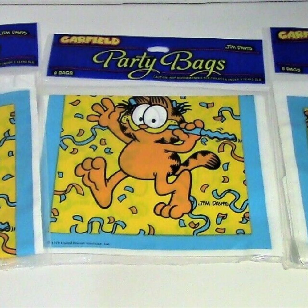 Garfield Treat/Party Bags 3 packs/24 bags New